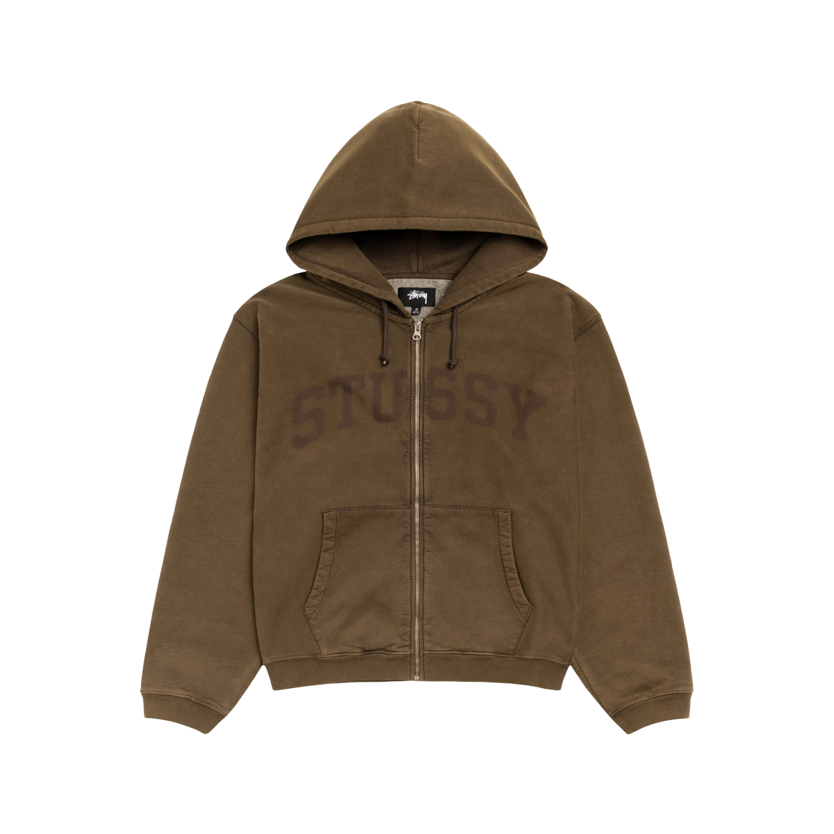 Stussy Faded Graphic Zip Hoodie Olive