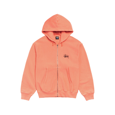 Stussy Basic Zip Hoodie Pigment Dyed Sherbert