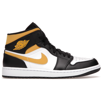 Air Jordan 1 Mid White Pollen Black