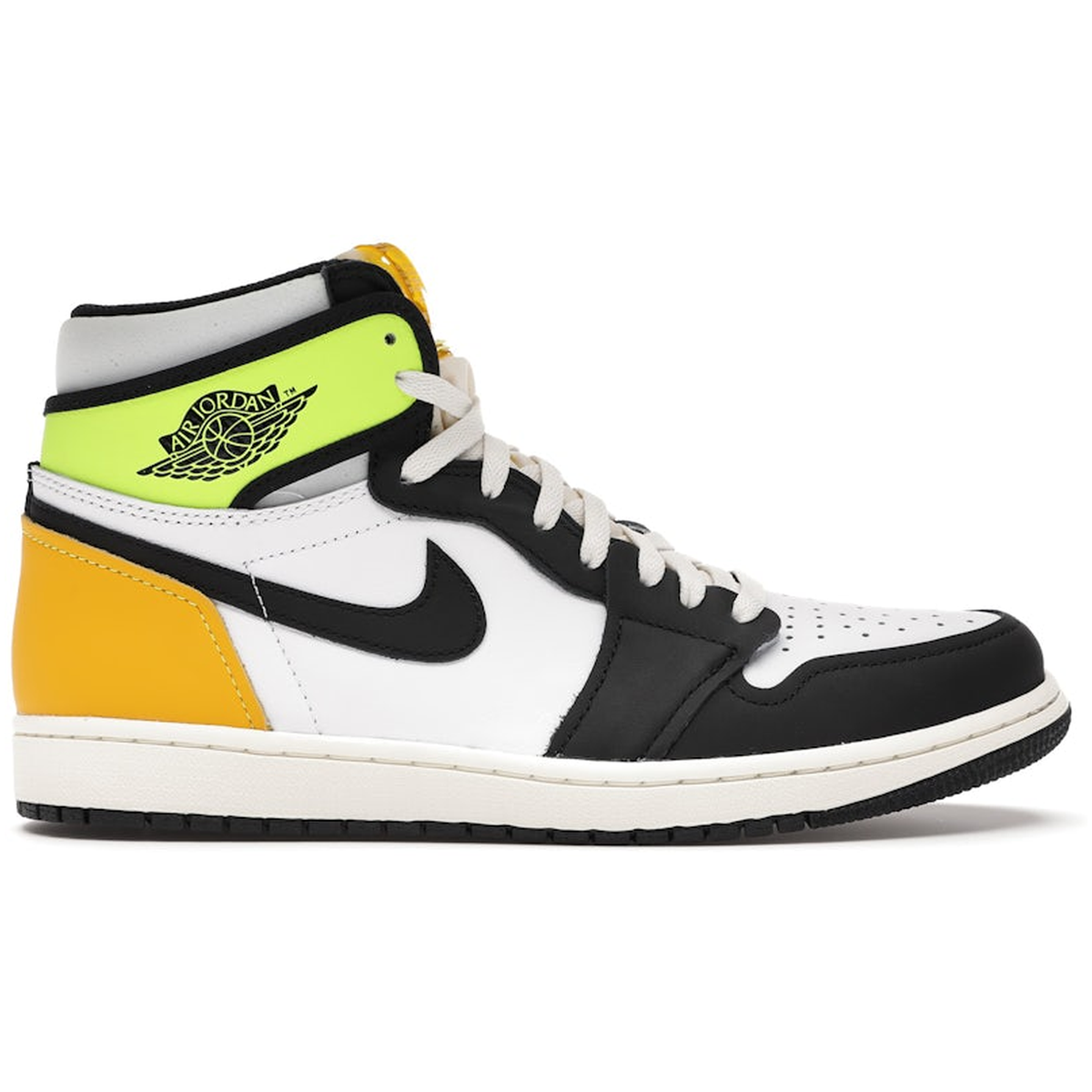 Air Jordan 1 Retro High White Black Volt University Gold