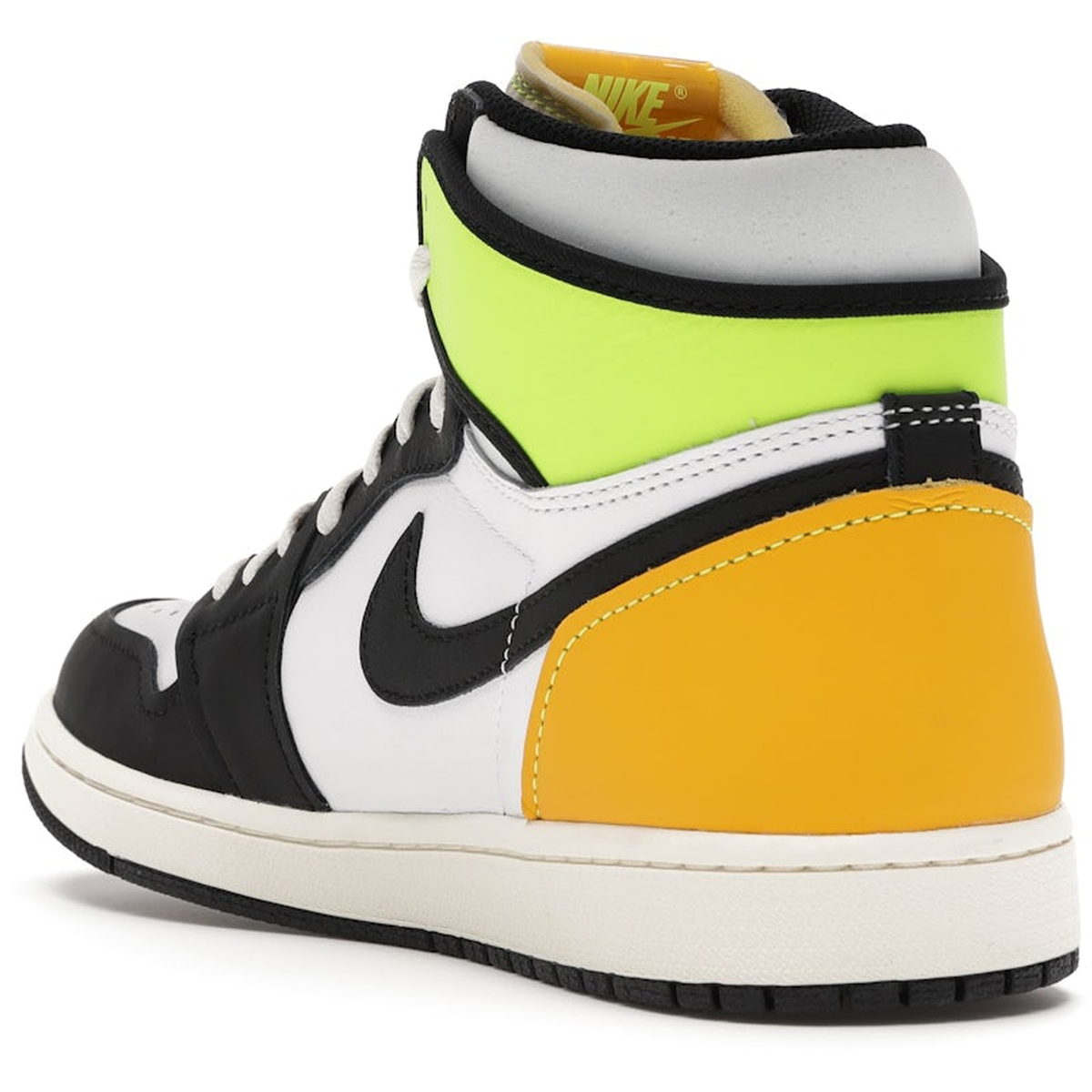 Miniatyrbild av Air Jordan 1 Retro High White Black Volt University Gold 4