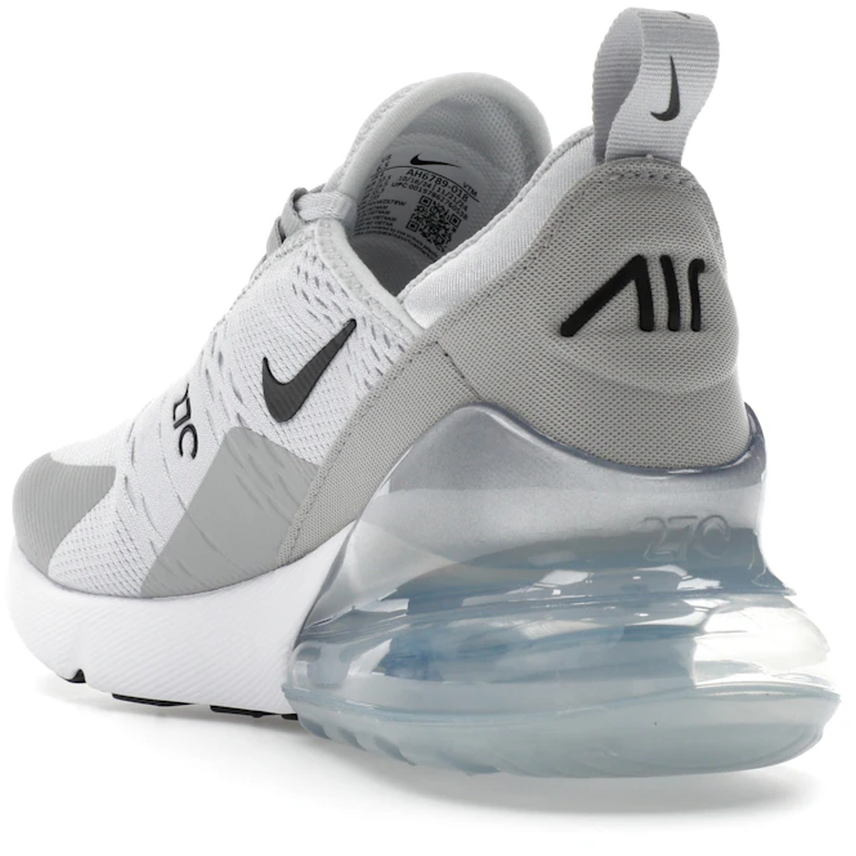 Miniatyrbild av Nike Air Max 270 Pure Platinum Light Smoke Grey Metallic Silver Black  4