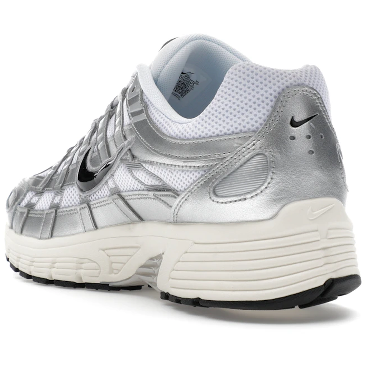 Miniatyrbild av Nike P-6000 White Metallic Silver Flat Silver Black 4