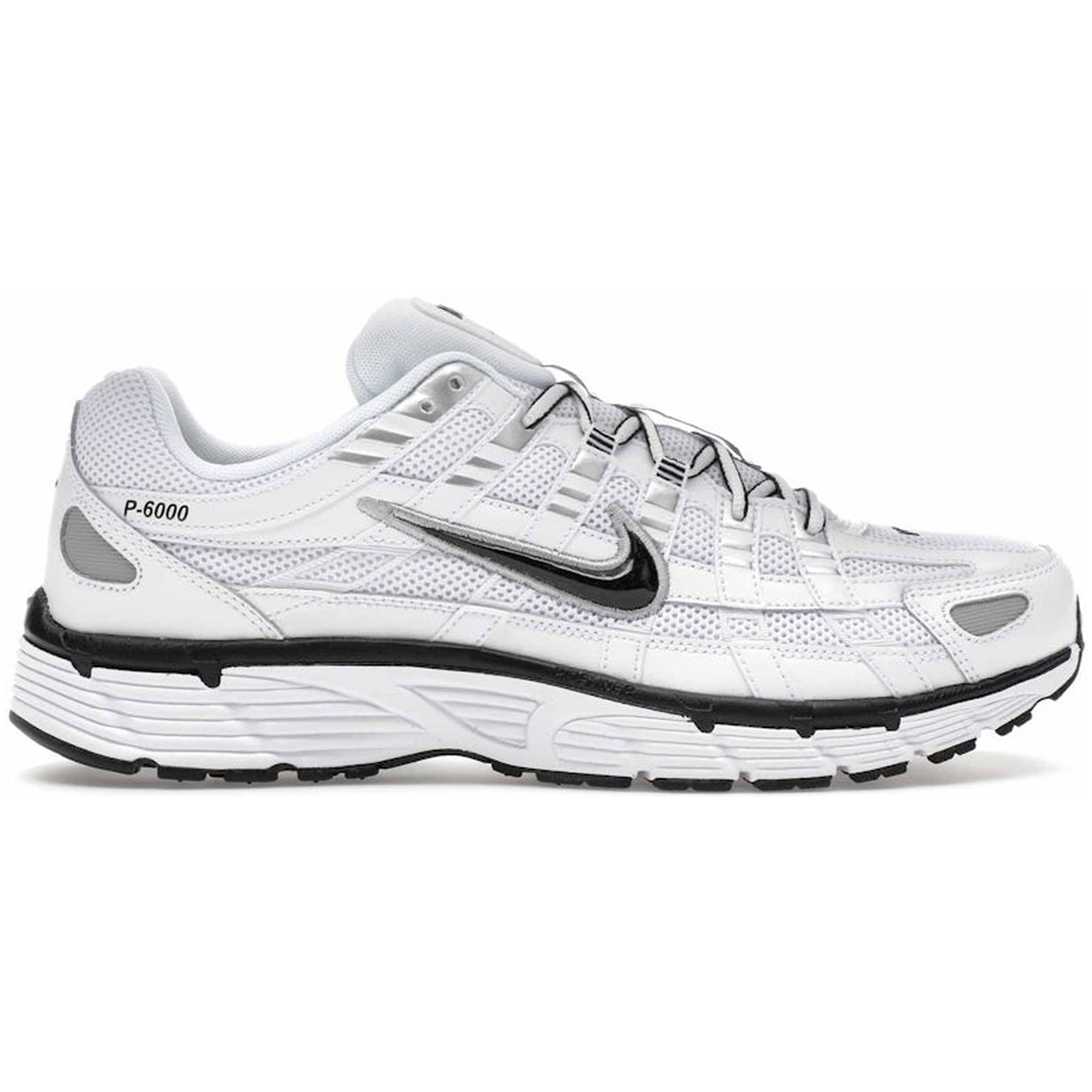 Nike P-6000 White Metallic Silver Black
