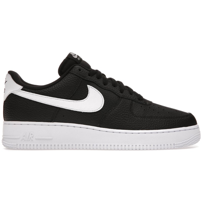 Nike Air Force 1 Low 07 Black White Pebbled Leather