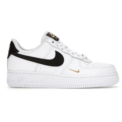 Nike Air Force 1 Low Essential White Black Gold Mini Swoosh