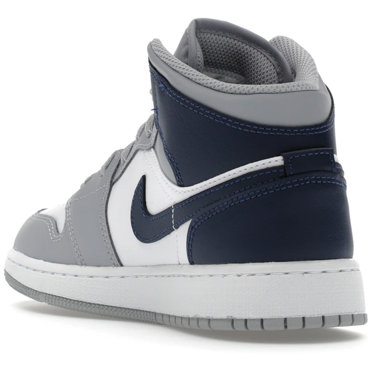Miniatyrbild av Air Jordan 1 Mid Wolf Grey Midnight Navy  4
