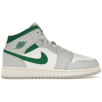 Air Jordan 1 Mid White Pure Platinum Pine Green