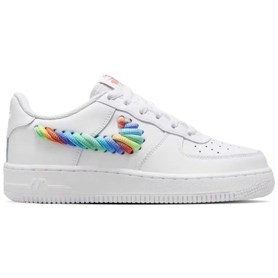 Nike Air Force 1 Low White Rainbow Lace Swoosh