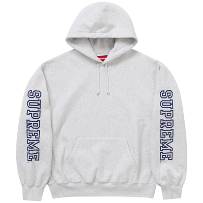 Supreme Collegiate Sleeve Hooded Sweatshirt Ash Grey