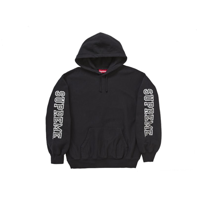 Supreme Collegiate Sleeve Hooded Sweatshirt Black