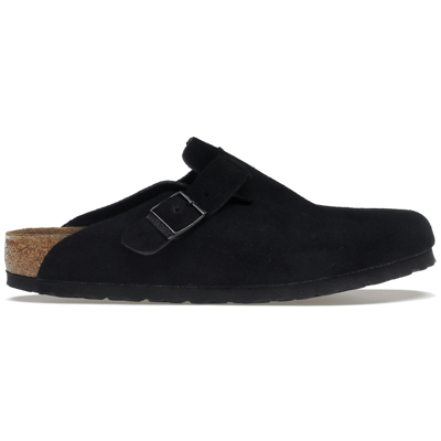 Birkenstock Boston Black Suede Narrow Fit