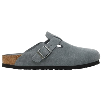 Birkenstock Boston Soft Footbed Suede Leather Basalt Gray Tonal
