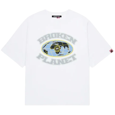 Broken Planet Market Grid T Shirt Snow White