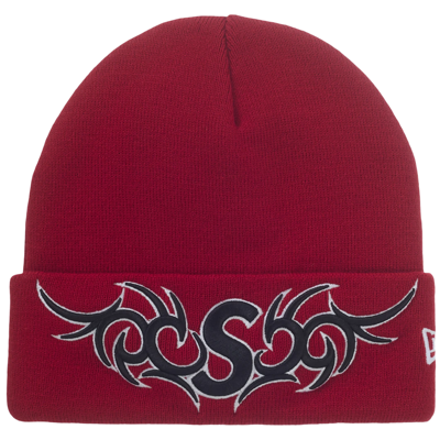Supreme New Era Tribal S Logo Beanie Red