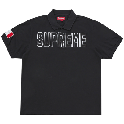 Supreme Twill Appliqué Polo Black