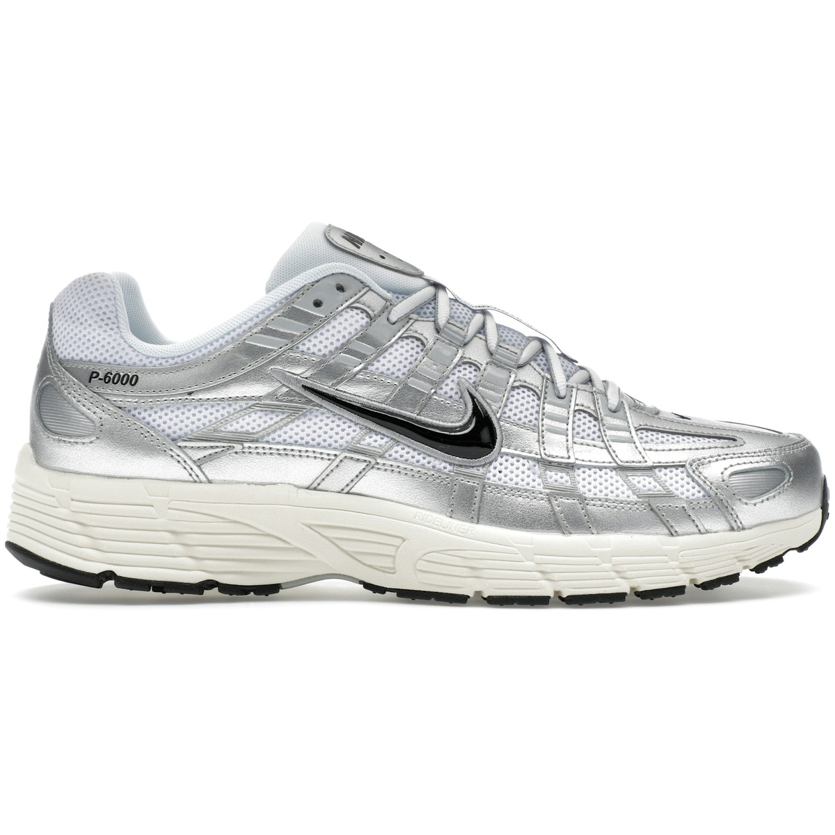 Nike P-6000 White Metallic Silver Flat Silver Black