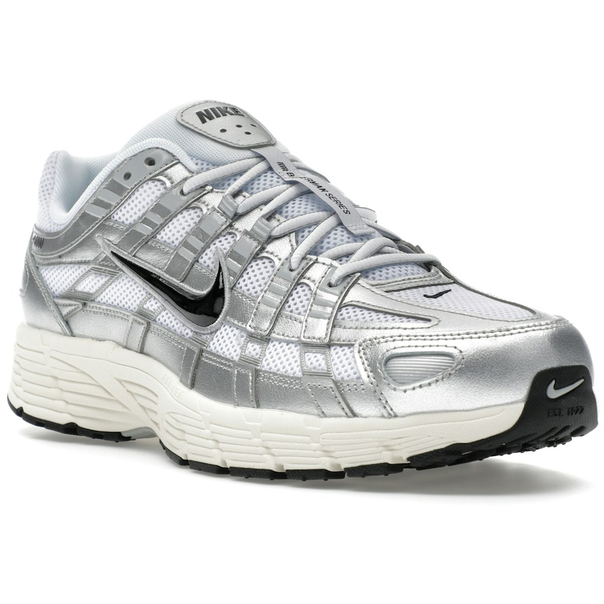 Miniatyrbild av Nike P-6000 White Metallic Silver Flat Silver Black 2
