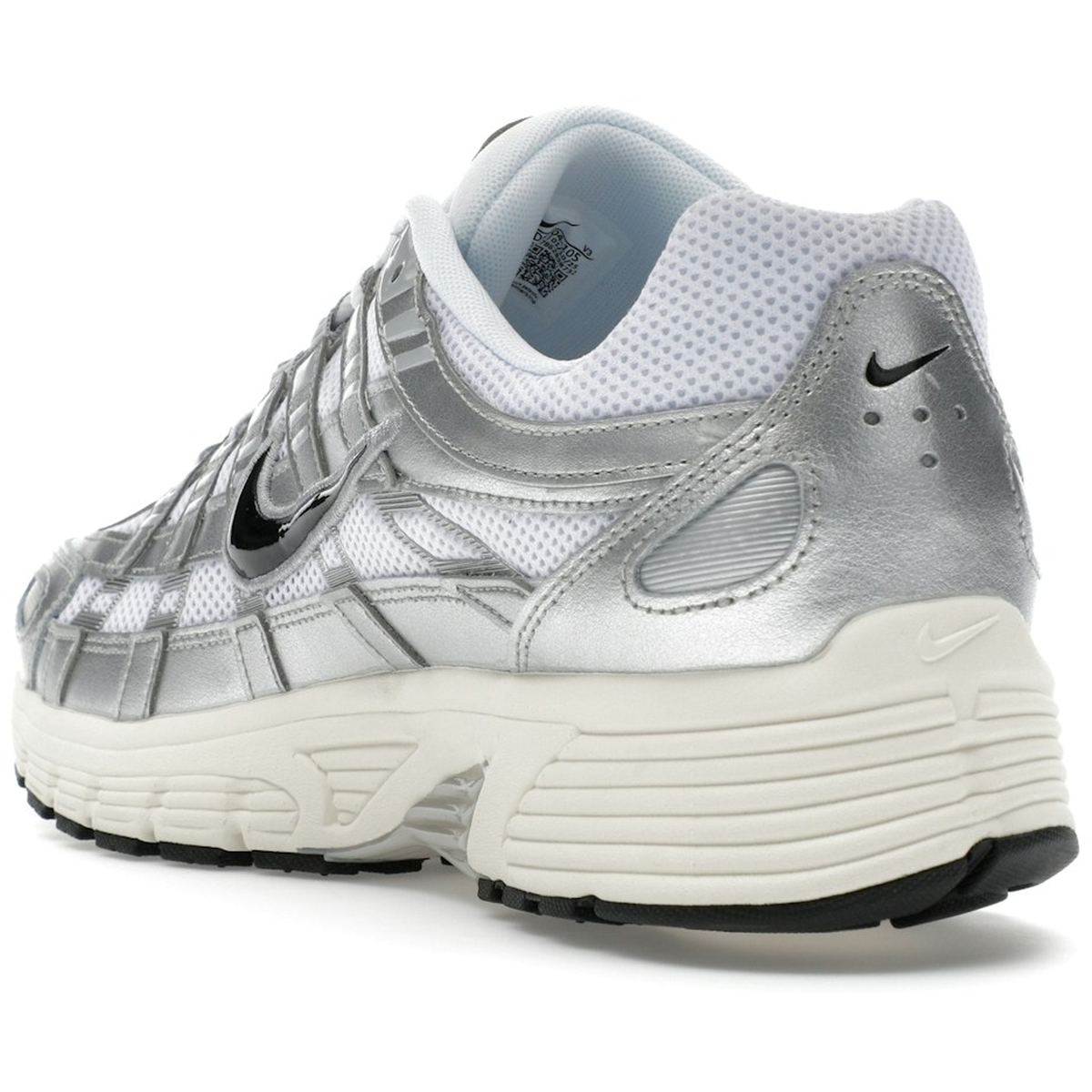 Miniatyrbild av Nike P-6000 White Metallic Silver Flat Silver Black 4