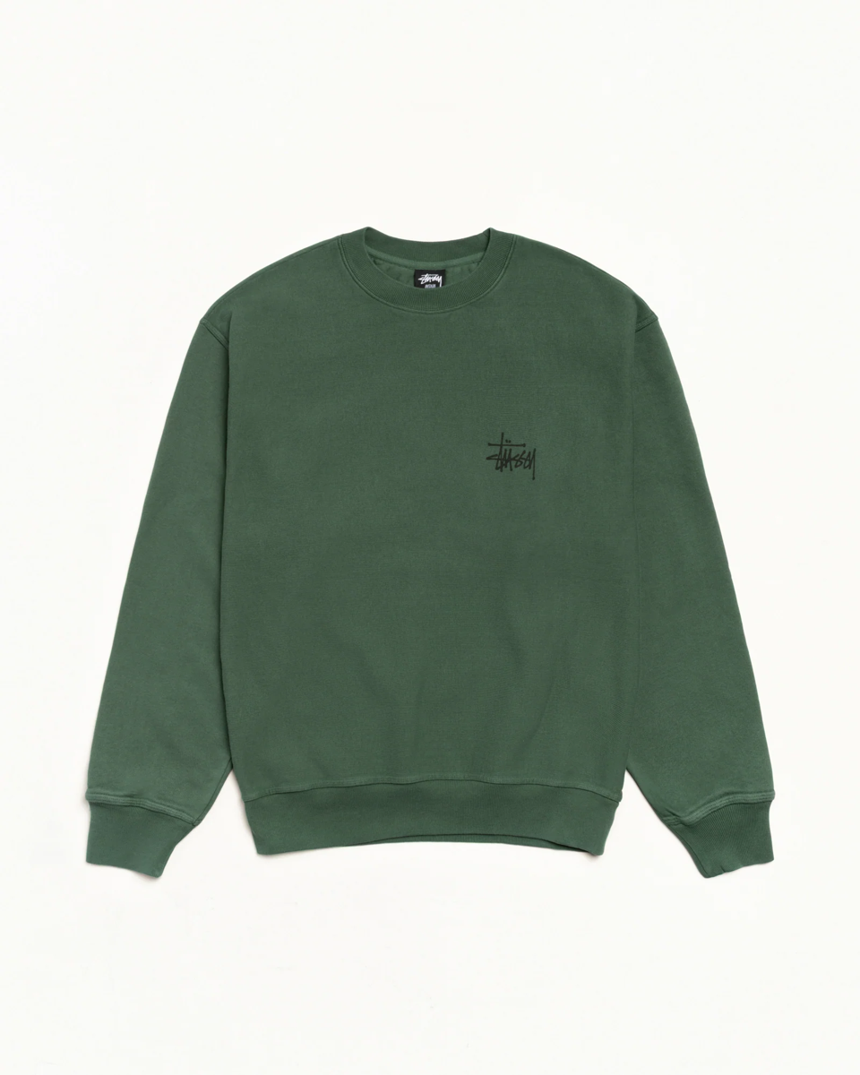 Miniatyrbild av Stussy Basic Crew Pine Pigment Dyed 2
