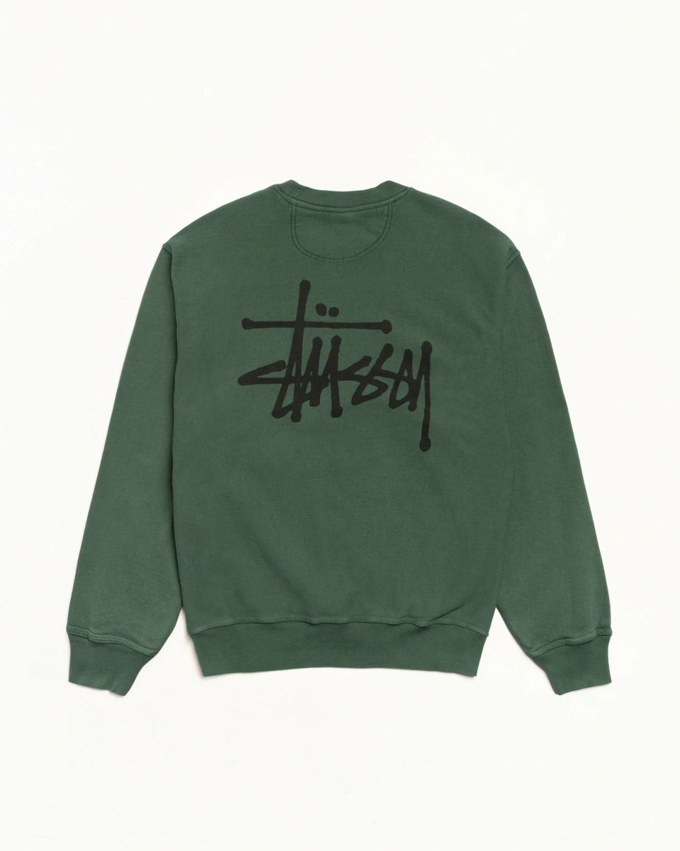 Stussy Basic Crew Pine Pigment Dyed