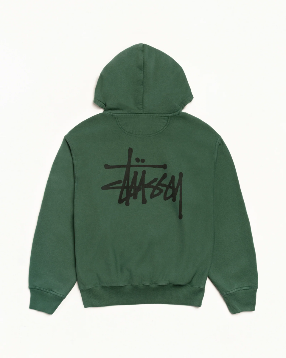 Miniatyrbild av Stussy Basic Stussy Zip Hoodie Pine Pigment Dyed 2